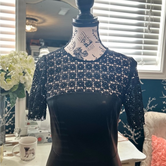 STUNNING , ZARA , black faux leather short dress size S - Picture 10 of 13